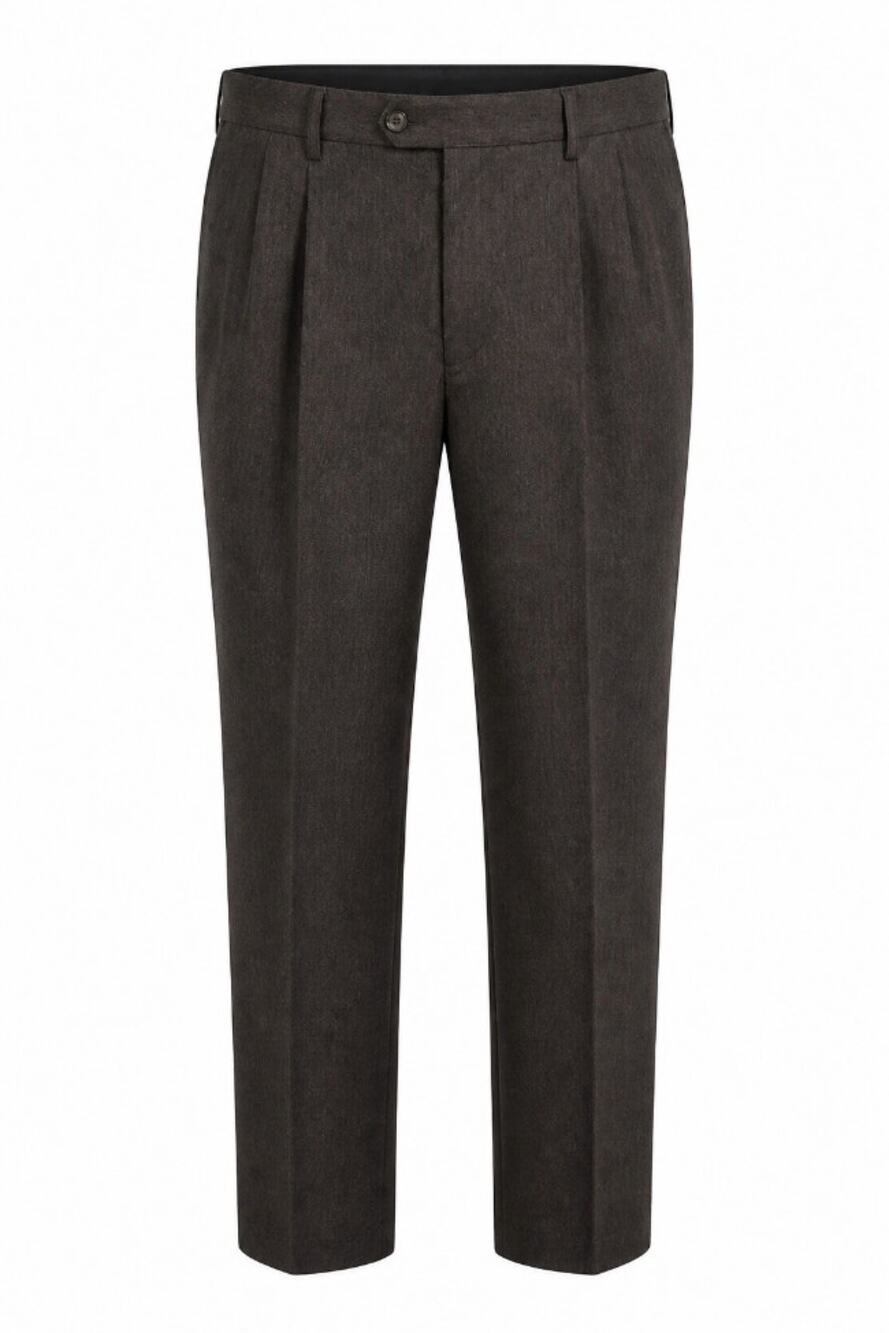 Perry Ellis Portfolio Mens 38/34 Dark Gray Cuffed Dress Pants Slacks Flat Front